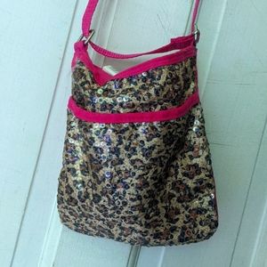 Kids Cheetah Print and Pink Sequin Bag